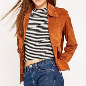 UO - Suede Bomber Jacket